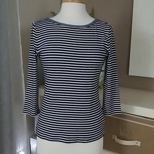 Jones New York stripe navy top